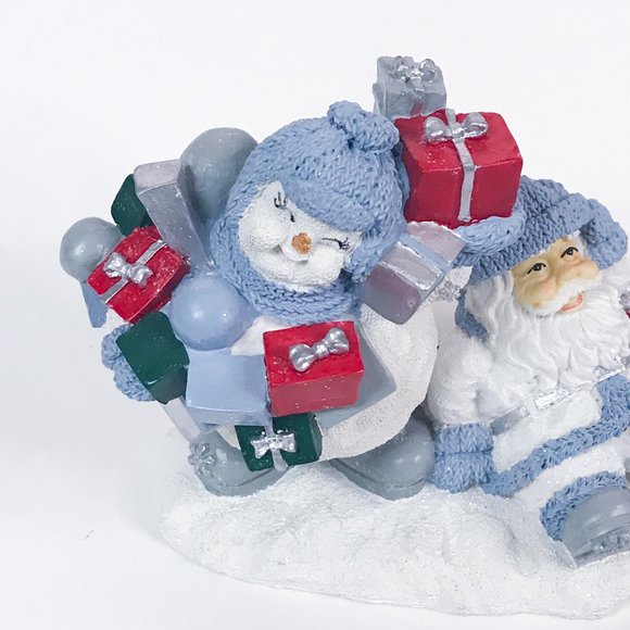 Snowbuddies Vintage Figurine Snowman and Santa - Picture 2 of 8